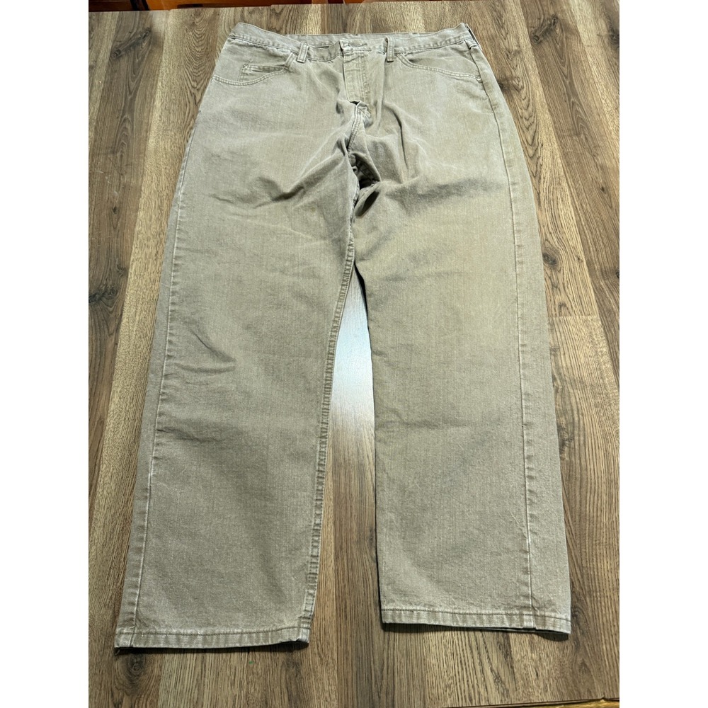 Wrangler Jeans Mens Size 38x30 Tan Denim Relaxed Fit Straight Leg Casual